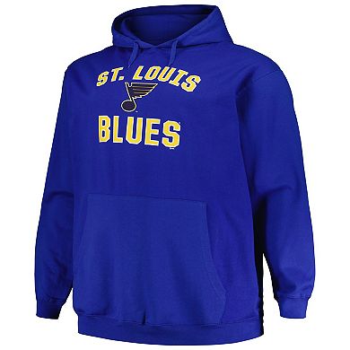 Men's Profile Blue St. Louis Blues Big & Tall Arch Over Logo Pullover Hoodie