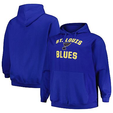 Men's Profile Blue St. Louis Blues Big & Tall Arch Over Logo Pullover Hoodie
