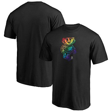 Men's Fanatics Branded Black Wisconsin Badgers Team Pride Logo T-Shirt
