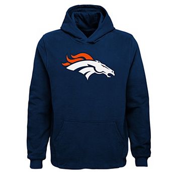 Youth Navy Denver Broncos Team Logo Pullover Hoodie
