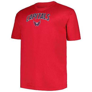 Men's Profile Red Washington Capitals Big & Tall Arch Over Logo T-Shirt