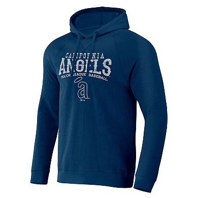 Men's Darius Rucker Collection by Fanatics Navy California Angels Waffle-Knit Raglan Pullover Hoodie