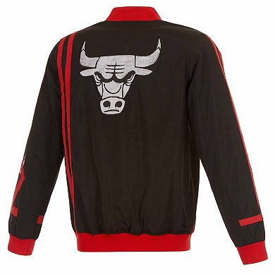 Men's JH Design Black Chicago Bulls 2023/24 City Edition Nylon Full-Zip Bomber Jacket