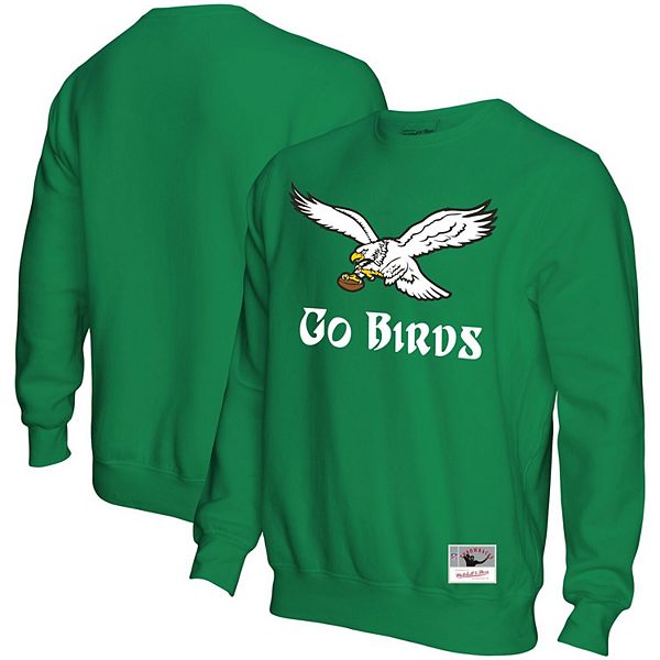 Men's Mitchell & Ness Kelly Green Philadelphia Eagles Go Birds Pullover ...