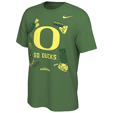 Men's Nike  Green Oregon Ducks x Migration Stickers T-Shirt