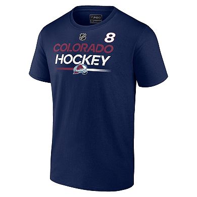 Men's Fanatics Branded Cale Makar Navy Colorado Avalanche Authentic Pro Prime Name & Number T-Shirt