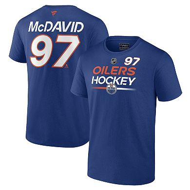 Men's Fanatics Branded Connor McDavid Royal Edmonton Oilers Authentic Pro Prime Name & Number T-Shirt