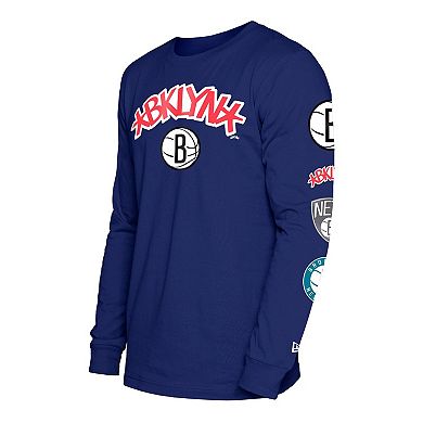Men's New Era Blue Brooklyn Nets 2023/24 City Edition Long Sleeve T-Shirt