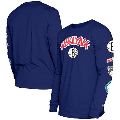 Men's New Era Blue Brooklyn Nets 2023/24 City Edition Long Sleeve T-Shirt