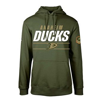 Men's Levelwear Olive Anaheim Ducks DeltaÂ Podium Fleece Pullover Hoodie