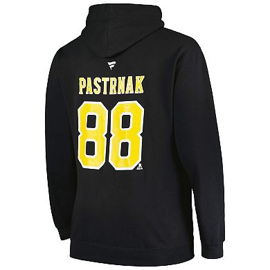 Men's Profile David Pastrnak Black Boston Bruins Big & Tall Name & Number Pullover Hoodie