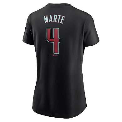 Women's Nike Ketel Marte Black Arizona Diamondbacks 2024 Fuse Name & Number T-Shirt