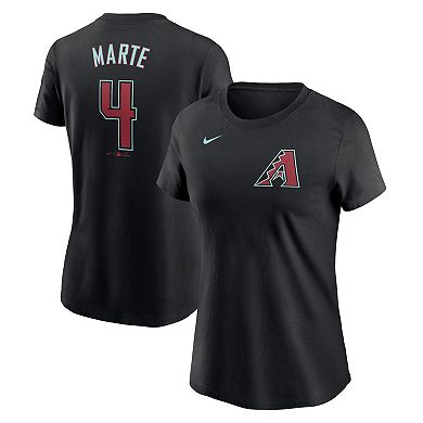 Women's Nike Ketel Marte Black Arizona Diamondbacks 2024 Fuse Name & Number T-Shirt