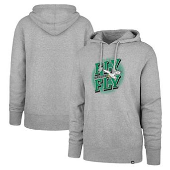 Men's '47 Gray Philadelphia Eagles Fly Eagles Fly Regional Headline Pullover Hoodie