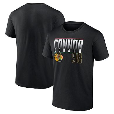 Men's Fanatics Branded Connor Bedard Black Chicago Blackhawks Name & Number T-Shirt