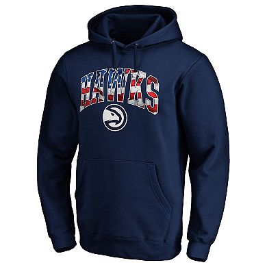 Men's Fanatics Branded Navy Atlanta Hawks Banner Wave Pullover Hoodie