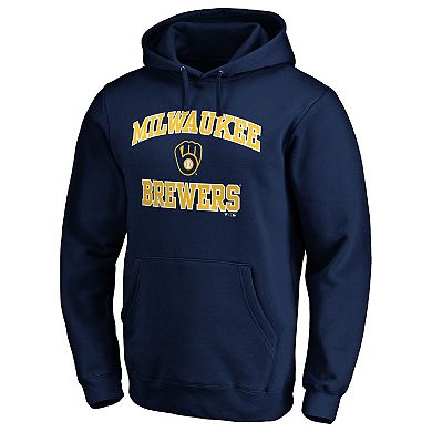 Men's Fanatics Branded Navy Milwaukee Brewers Heart & Soul Pullover Hoodie