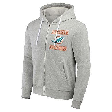Men's NFL x Darius Rucker Collection by Fanatics Gray Miami Dolphins Full-Zip Hoodie