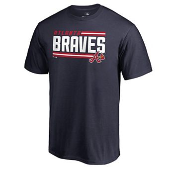 Men's Fanatics Branded Navy Atlanta Braves Onside Stripe T-Shirt