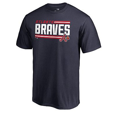 Men's Fanatics Branded Navy Atlanta Braves Onside Stripe T-Shirt