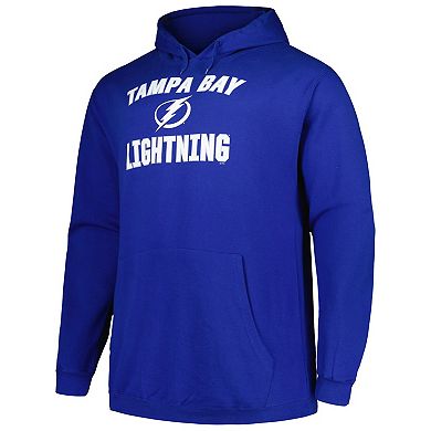 Men's Profile Blue Tampa Bay Lightning Big & Tall Arch Over Logo Pullover Hoodie