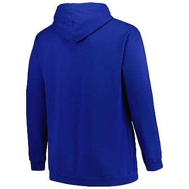 Men's Profile Blue Tampa Bay Lightning Big & Tall Arch Over Logo Pullover Hoodie