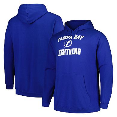 Men's Profile Blue Tampa Bay Lightning Big & Tall Arch Over Logo Pullover Hoodie