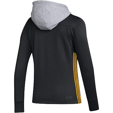 Women's adidas Black Boston Bruins Refresh Skate Lace AEROREADY Pullover Hoodie