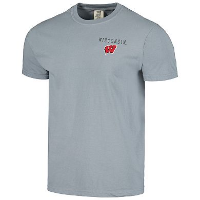 Men's Gray Wisconsin Badgers Campus Scene Comfort Colors T-Shirt