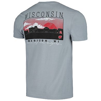 Men's Gray Wisconsin Badgers Campus Scene Comfort Colors T-Shirt