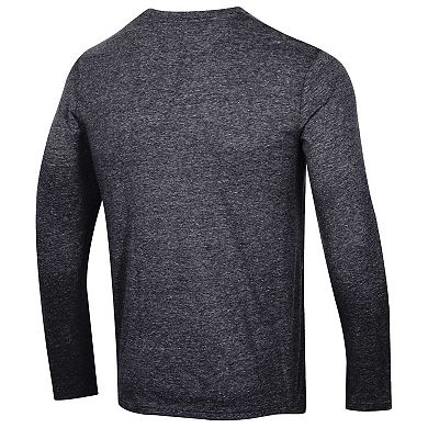 Men's Champion Heather Black Los Angeles Kings Multi-Logo Tri-Blend Long Sleeve T-Shirt
