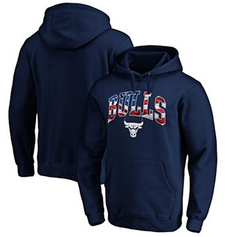 Men's Fanatics Branded Navy Chicago Bulls Banner Wave Pullover Hoodie