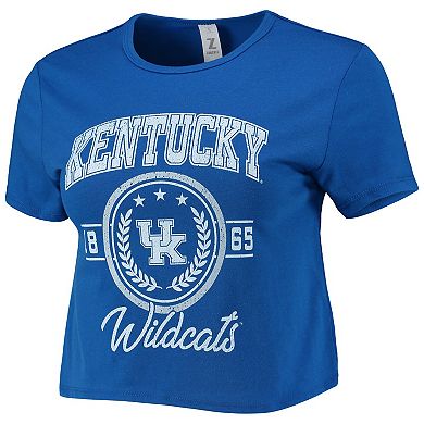 Women's ZooZatz Royal Kentucky Wildcats Core Laurels Cropped T-Shirt