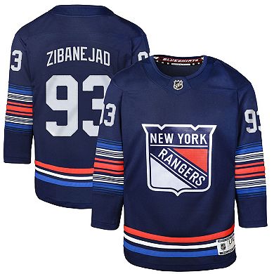Youth Mika Zibanejad Navy New York Rangers Alternate Premier Player Jersey
