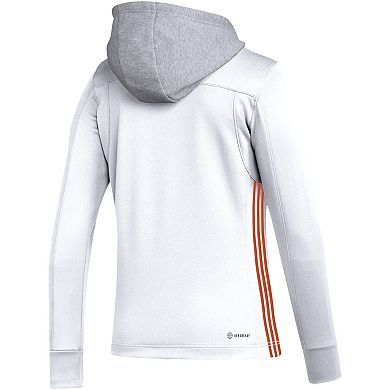 Women's adidas White Philadelphia Flyers Refresh Skate Lace AEROREADY Pullover Hoodie
