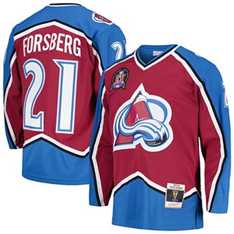 Men's Mitchell & Ness Peter Forsberg Burgundy Colorado Avalanche 1995/96 Blue Line Player Jersey