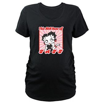 Maternity Betty Boop My Mom Runs Off Sass V-Neck Graphic Tee
