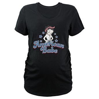 Maternity Betty Boop American Babe V-Neck Graphic Tee