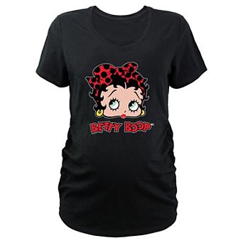 Maternity Betty Boop Polka Dot Headband V-Neck Graphic Tee