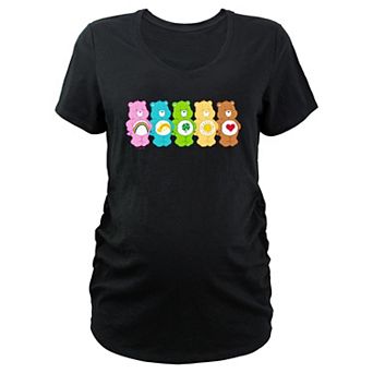 Maternity Care Bears Happy Lineup V-Neck Graphic Tee