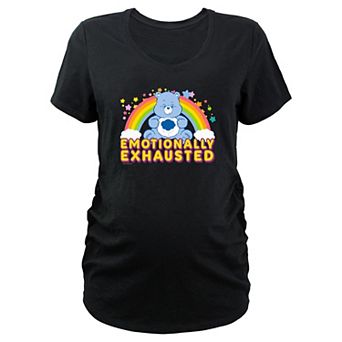 Maternity Care Bears Emotionally Exhausted V-Neck Graphic Tee
