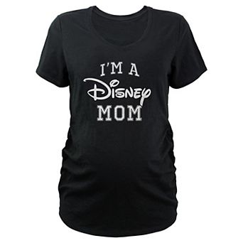 Maternity I'm A Disney Mom Varsity Style V-Neck Graphic Tee
