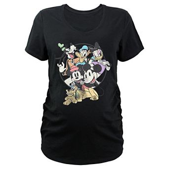 Maternity Mickey Mouse And Friends Together V-Neck Graphic Tee