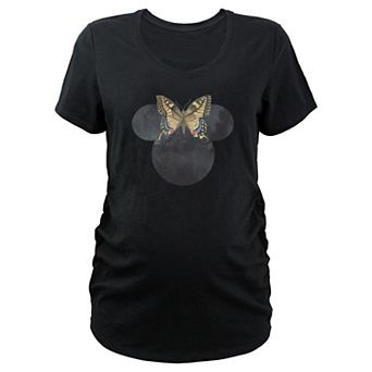 Maternity Minnie Mouse Butterfly Bow V-Neck Graphic Tee