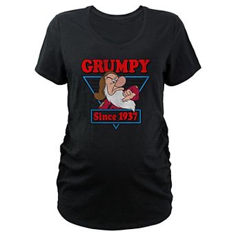 Maternity Snow White And The Seven Dwarfs Grumpy Since 1937 V-Neck Graphic Tee