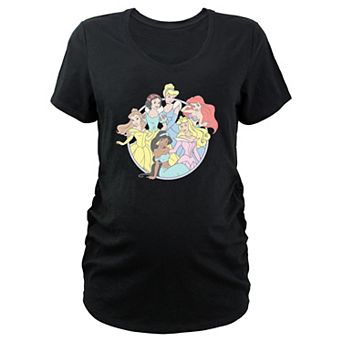 Maternity Disney Princess Group Stamp V-Neck Graphic Tee
