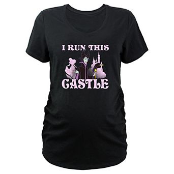 Maternity Sleeping Beauty Maleficent I Run This Castle V-Neck Graphic Tee