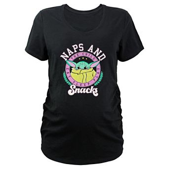 Maternity The Mandalorian Naps And Snacks Stamp V-Neck Graphic Tee