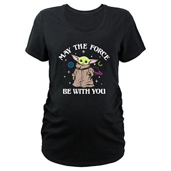 Maternity The Mandalorian Grogu May The Force Be With You V-Neck Graphic Tee