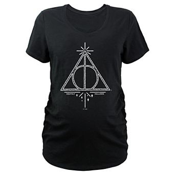 Maternity Harry Potter Deadly Hallows Polka Dot Symbol V-Neck Graphic Tee